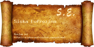 Siska Eufrozina névjegykártya